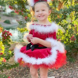 Santa Costume Christmas Dress for Toddler Girl